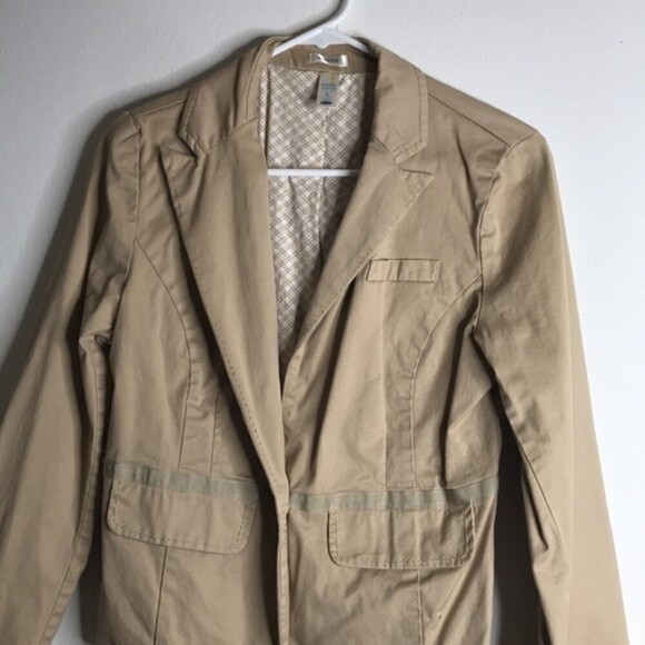Old navy stretch beige button blazer size medium - Picture 2 of 10